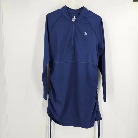 Solbari Swim Dress Navy Blue Solar Barrier UV Protection UPF 50+ NWT Size L - Picture 2 of 9